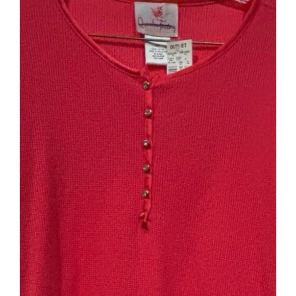 Vintage Quacker Factory 2X Blouse 100 % Cotton Waffle Knit Pink Rhinestone NWT - Picture 7 of 11